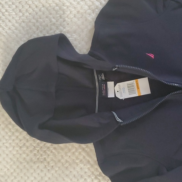 Nautica girls Full Zip Fleece Hoodie school uniforms Navy size S ( 7 ) - Picture 2 of 5